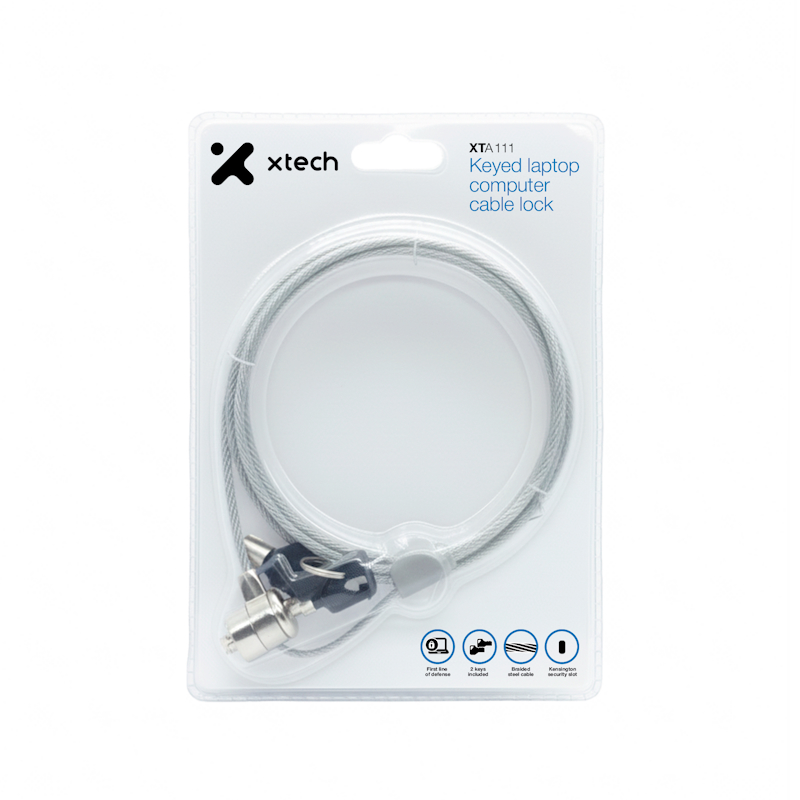 takページ Cable de seguridad con llave para computador portátil | 1.8m - XTA-111