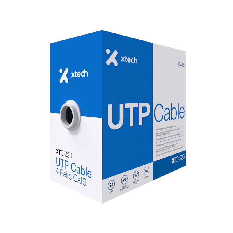 Imagen N°1 Cable De Red Xtech Cat6 305m Gris 