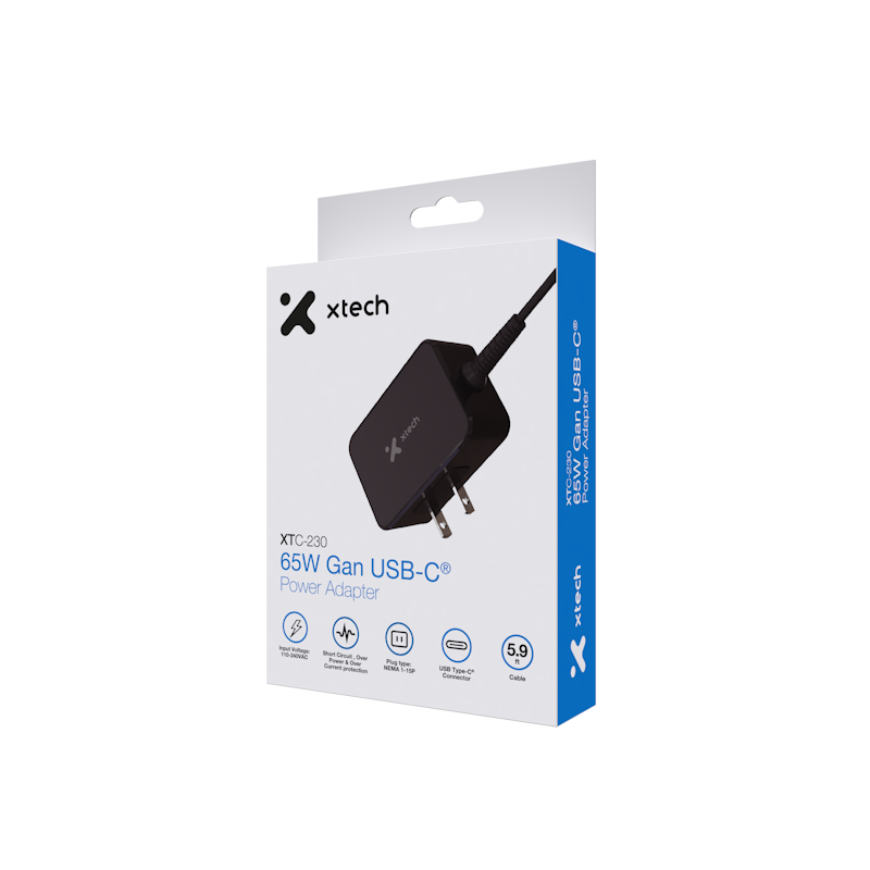 Adaptador de corriente USB-C® GaN de 65W - XTC-230