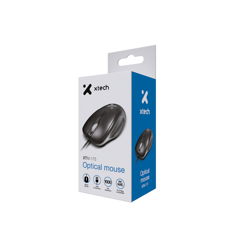 Mouse 3D de tres botones con cable XTech|XTM-175