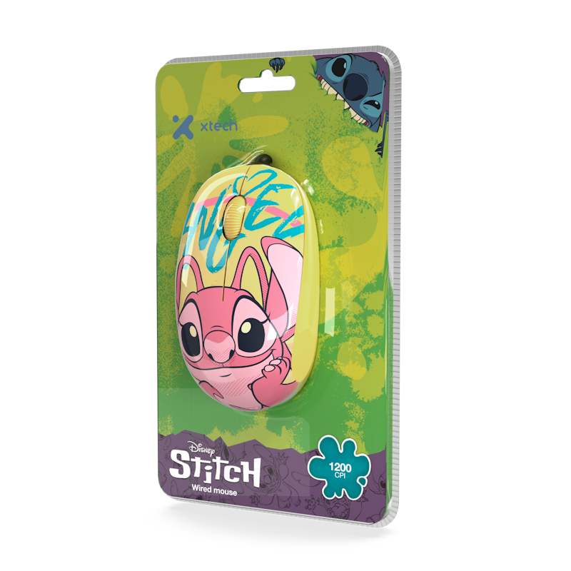 MOUSE XTECH XTM-D406ST-YL DISNEY STICH WIRED MOUSE 1200DPI 